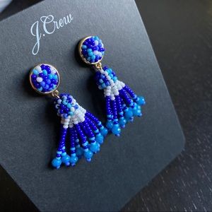 J. Crew Beaded tassel earrings